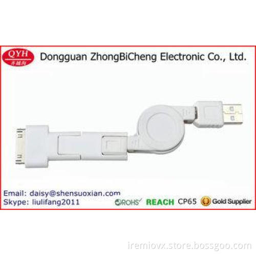 3 in 1 USB Retractable Charge Sync Cable Line For Android C